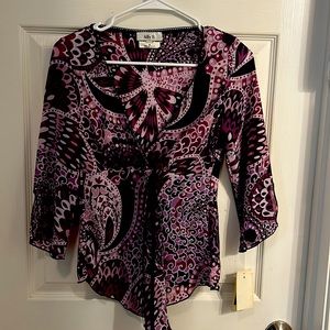 Vintage Ally B Sheer Purple Blouse Size‎ M NEW W TAGS